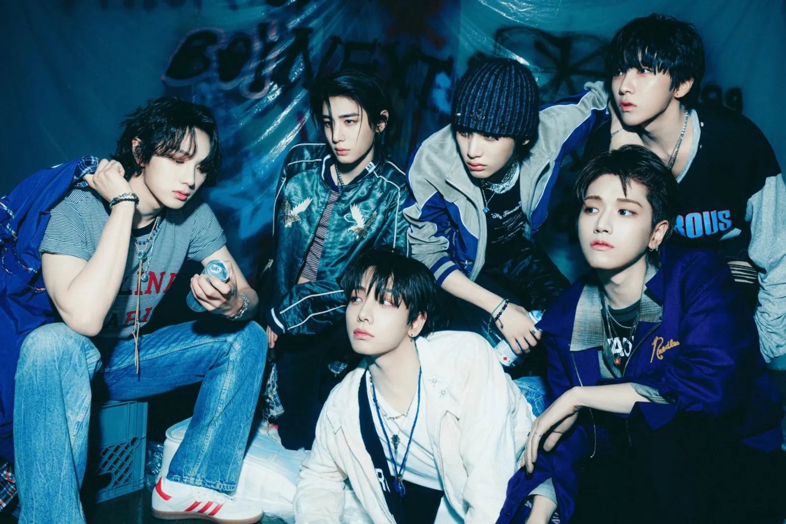BOYNEXTDOOR members posing for 2026 comeback concept photo produced by Zico